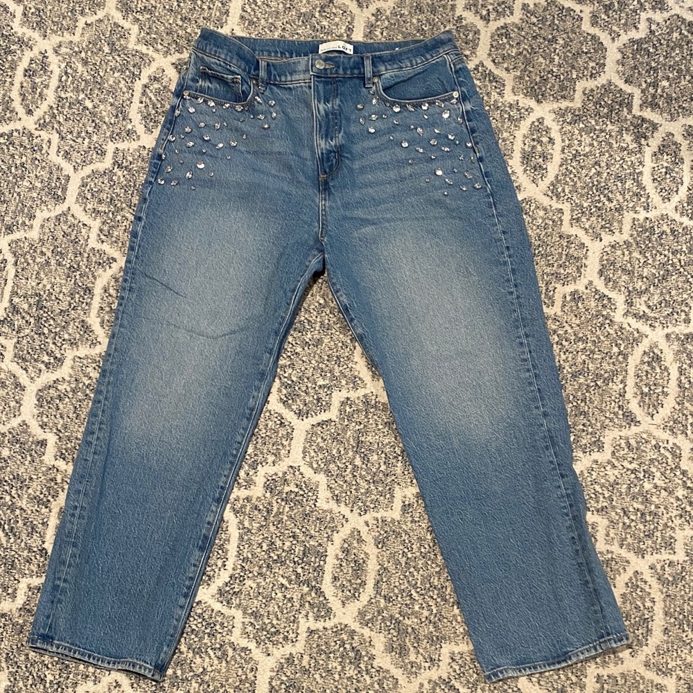 LOFT Blue Ankle Jeans with Studded Detail